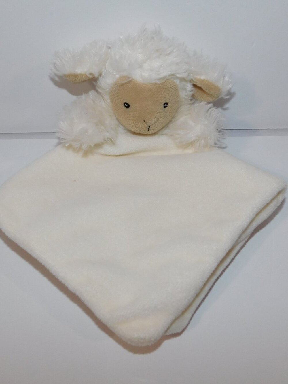 Marks & Spencer M&S Cream tan Plush Lamb Sheep Security blanket Baby Lovey Nunu